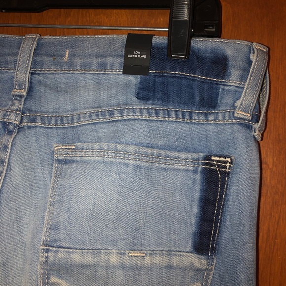 The Buckle Flying monkey Low Rise patchwork super Flare Jeans. Size 28/34. NWT - Picture 9 of 11